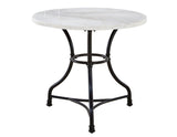 Claire 34 inch Round White Marble Top Bistro Table by Steve Silver at Eve Furniture