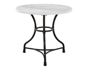 Claire 34 inch Round White Marble Top Bistro Table by Steve Silver at Eve Furniture