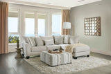 Clapham Beige/Ivory Ottoman by Furniture of America at Eve Furniture