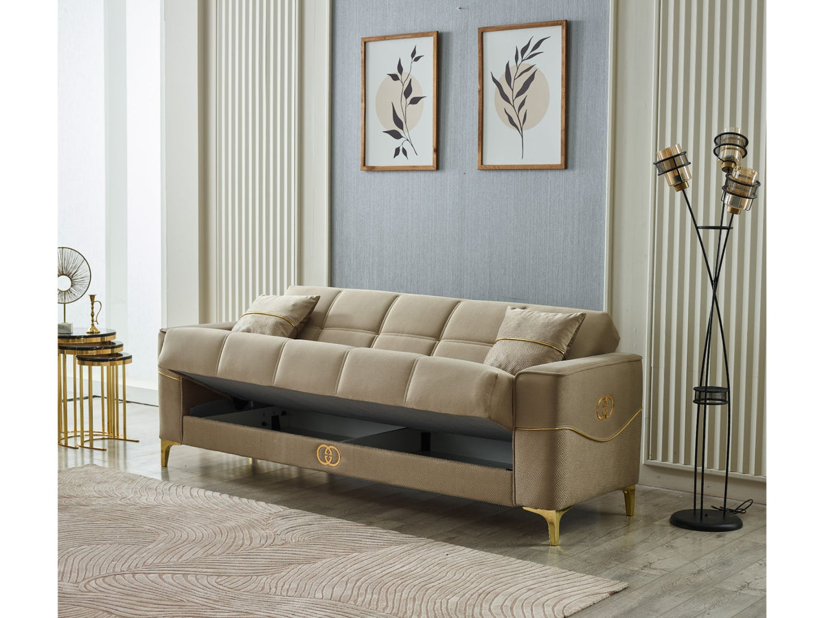 Clara 4-pieces (Sofa & Loveseat & 2 Chair) Livingroom Set Beige - Clearance
