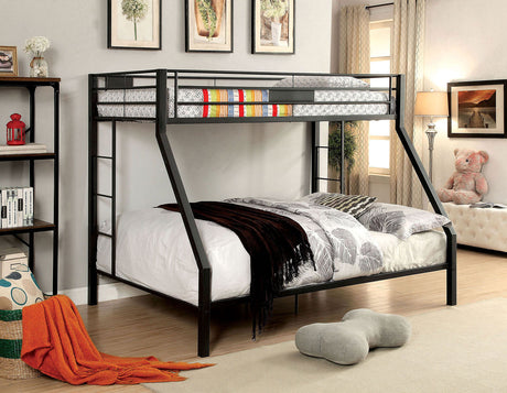 Claren Black Twin XL/Queen Bunk Bed by Furniture of America at Eve Furniture