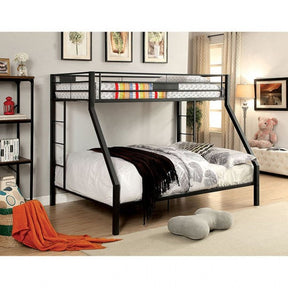 Claren Black Twin XL/Queen Bunk Bed by Furniture of America at Eve Furniture