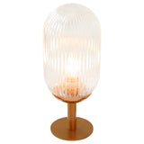 Clario Bronze Clear Glass Table Lamp by Ashcroft Imports at Eve Furniture