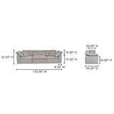Clay Light Grey Modular Sofa by Moe's Home at Eve Furniture