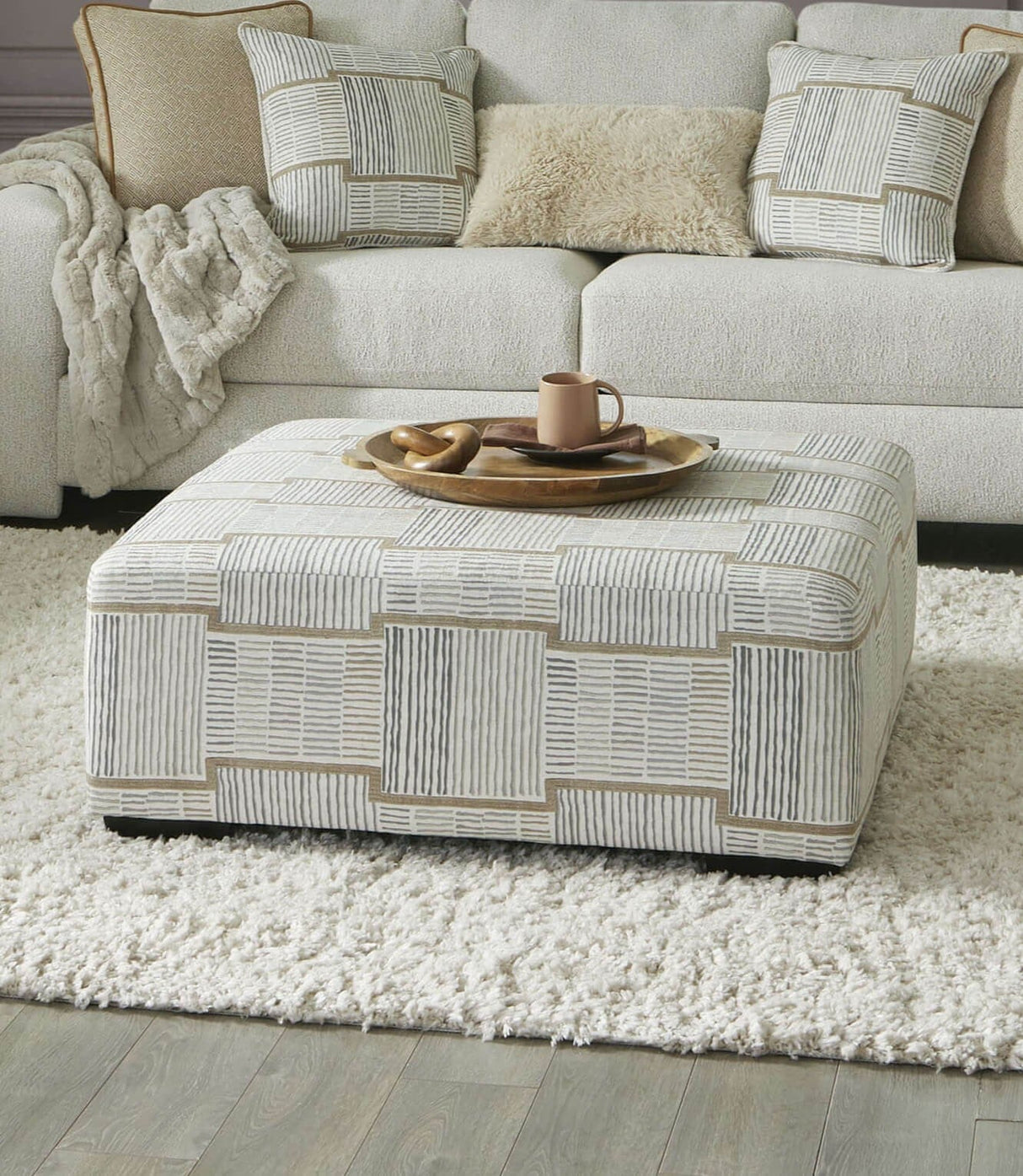 Cochrane Beige Ottoman by Furniture of America at Eve Furniture