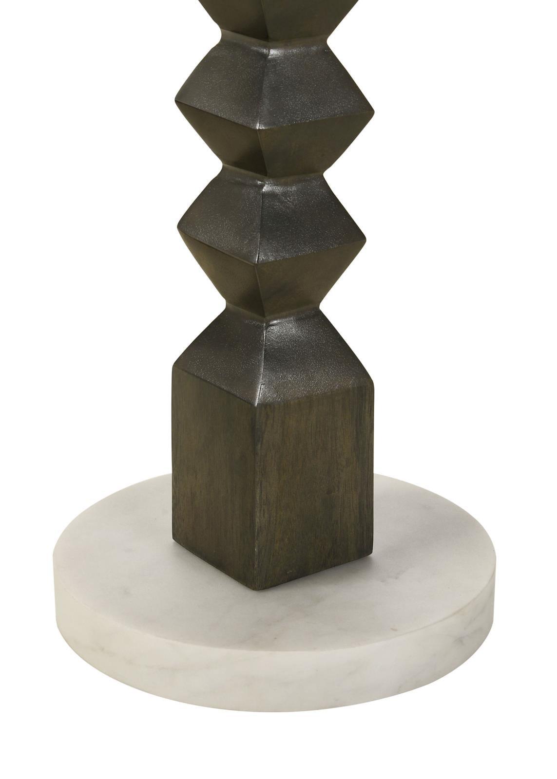 Colette White and Dark Grey Round Marble Top Side Table by Coaster at Eve Furniture