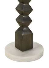 Colette White and Dark Grey Round Marble Top Side Table by Coaster at Eve Furniture