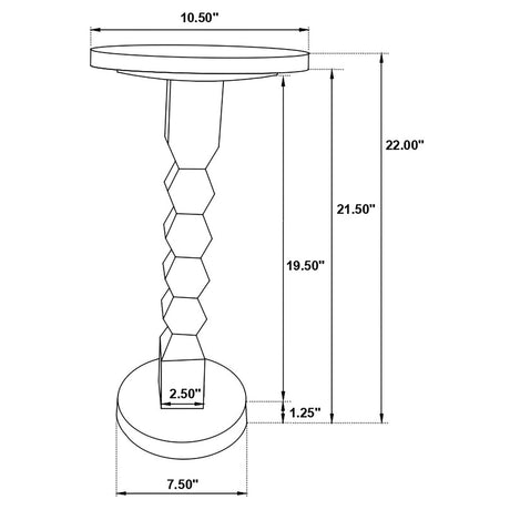 Colette White and Dark Grey Round Marble Top Side Table by Coaster at Eve Furniture