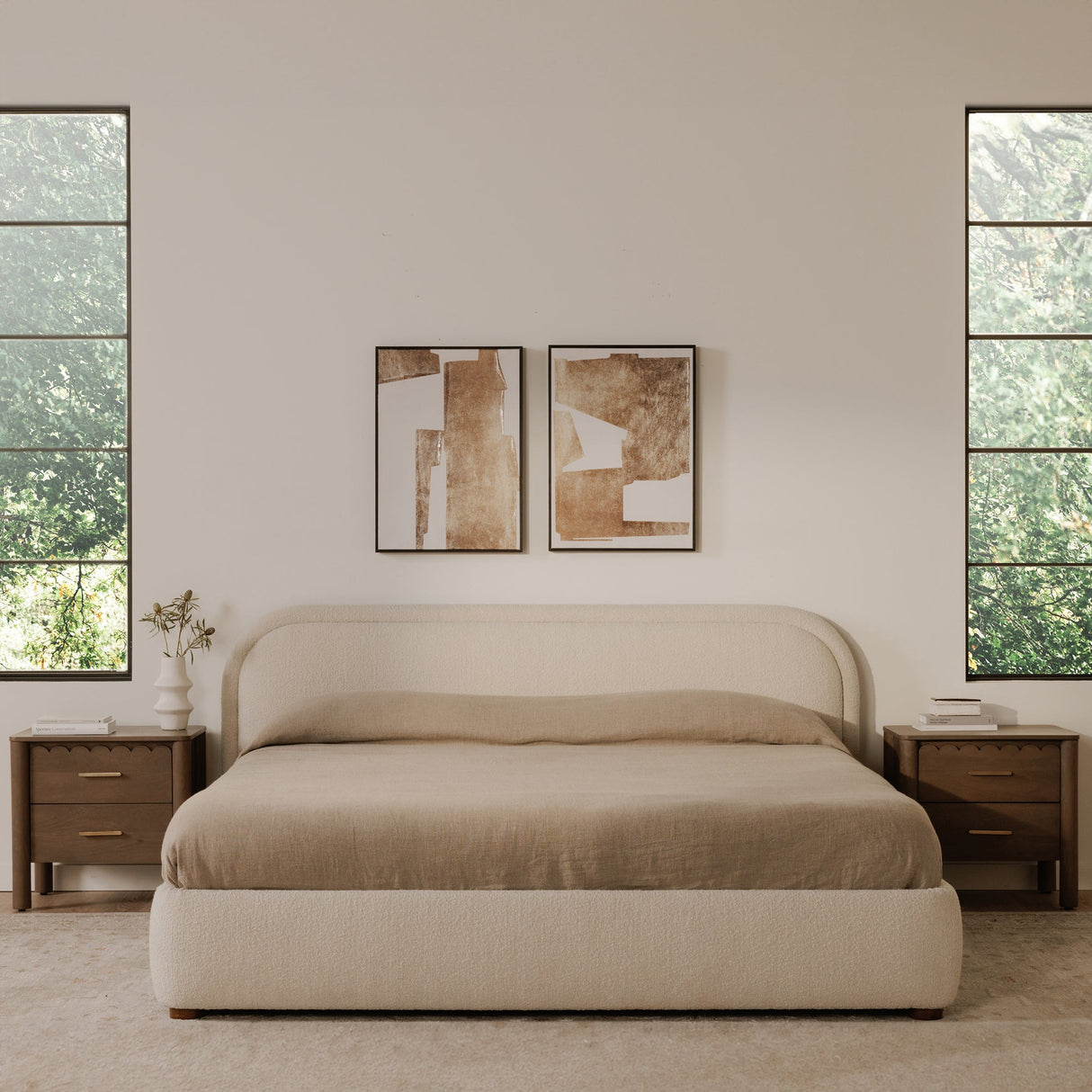 Colin Beige Queen Bed by Moe's Home at Eve Furniture