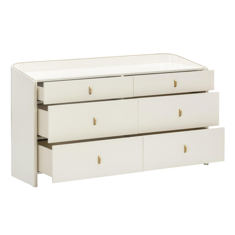 Collins Cream 6-Drawer Dresser by TOV Furniture at Eve Furniture