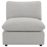 Collins Grey Upholstered Armless Chair by Coaster at Eve Furniture