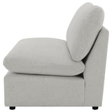 Collins Grey Upholstered Armless Chair by Coaster at Eve Furniture