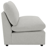 Collins Grey Upholstered Armless Chair by Coaster at Eve Furniture