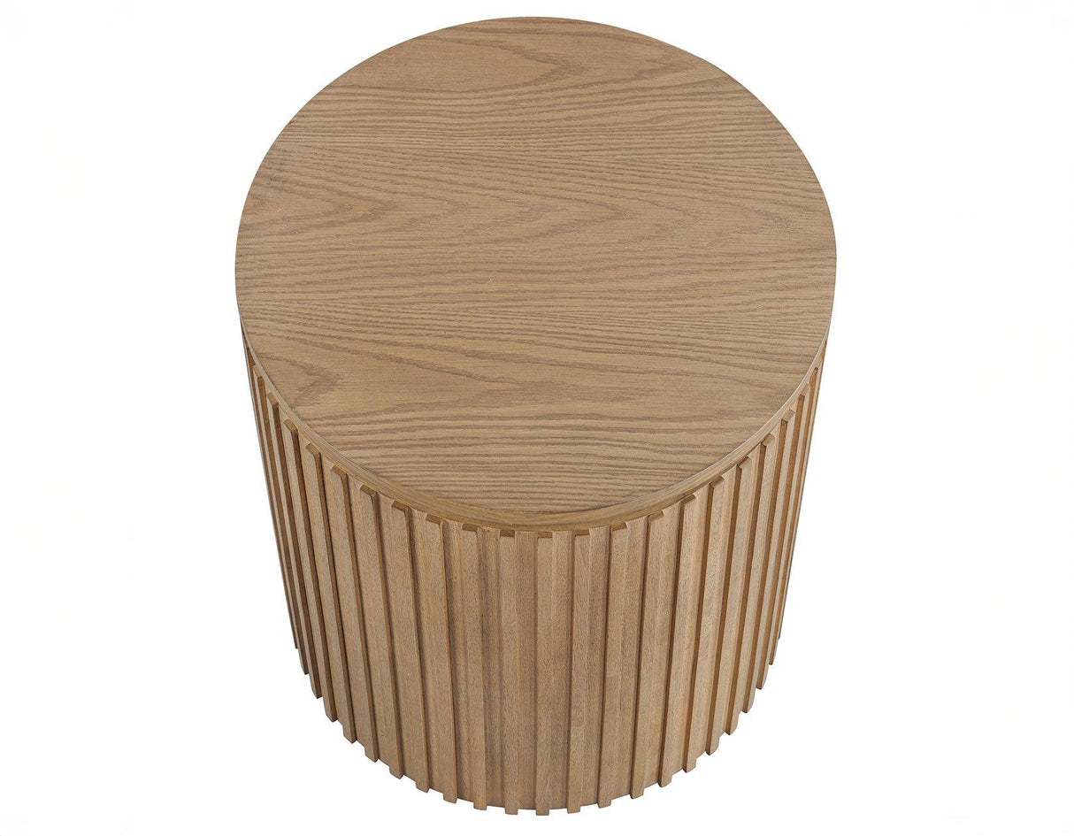 Colvin 18″ Round End Table, Toffee Finish by Steve Silver at Eve Furniture