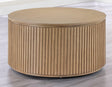 Colvin Toffee Finish 36″ Round Castered Coffee Table by Steve Silver at Eve Furniture