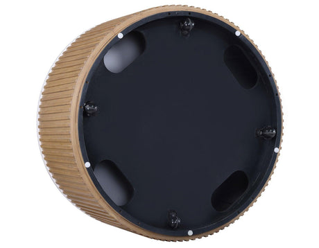 Colvin Toffee Finish 36″ Round Castered White Marble Top Coffee Table by Steve Silver at Eve Furniture