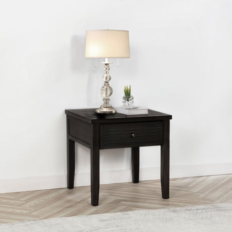 Concord Distressed Java 1-Drawer Square End Table by Coaster at Eve Furniture