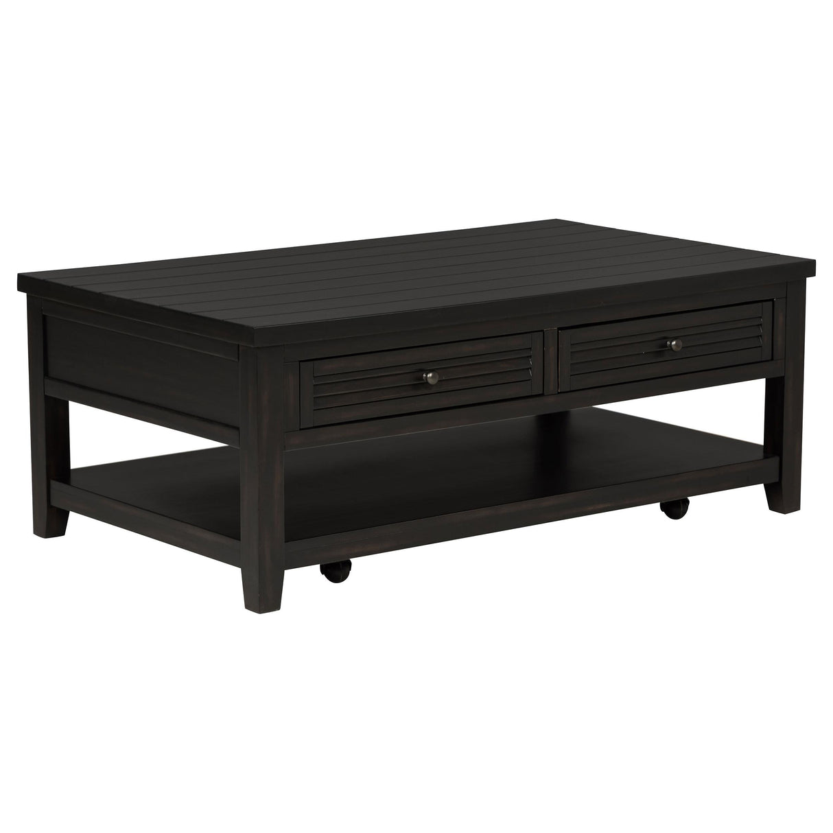 Concord Distressed Java 2-Drawer Rectangular Coffee Table by Coaster at Eve Furniture