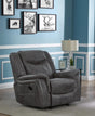 Conrad Gray Upholstered Motion Glider Recliner by Coaster at Eve Furniture