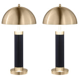 Conroe Black 28-inch Dome Shade Pillar Table Lamp, Set of 2 by Coaster at Eve Furniture