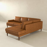 Corbin Right-Facing Tan Leather Sectional Sofa by Ashcroft Imports at Eve Furniture
