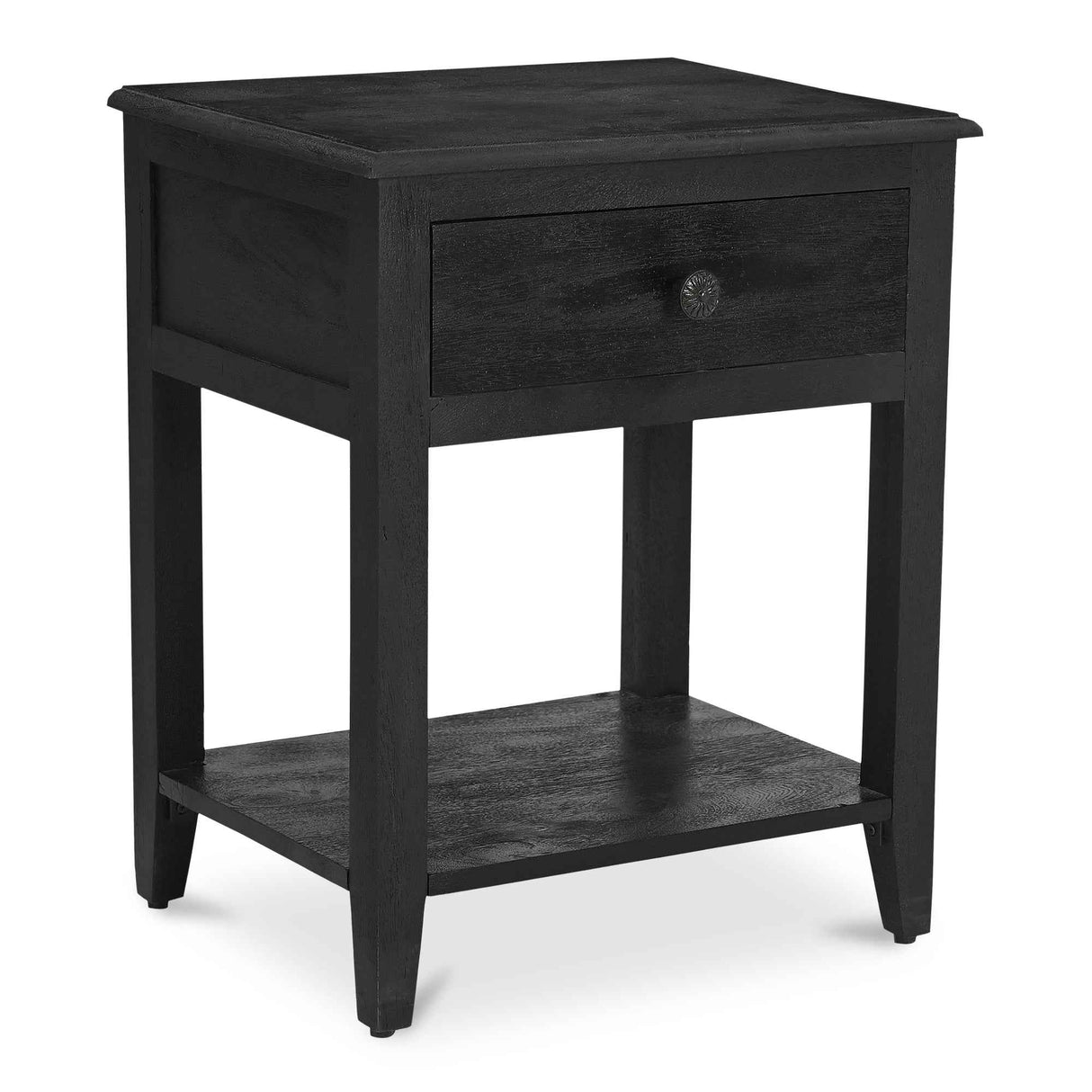 Corrine Antique Black Nightstand