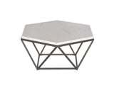 Corvus White Marble Top HexagonCocktail Table by Steve Silver at Eve Furniture
