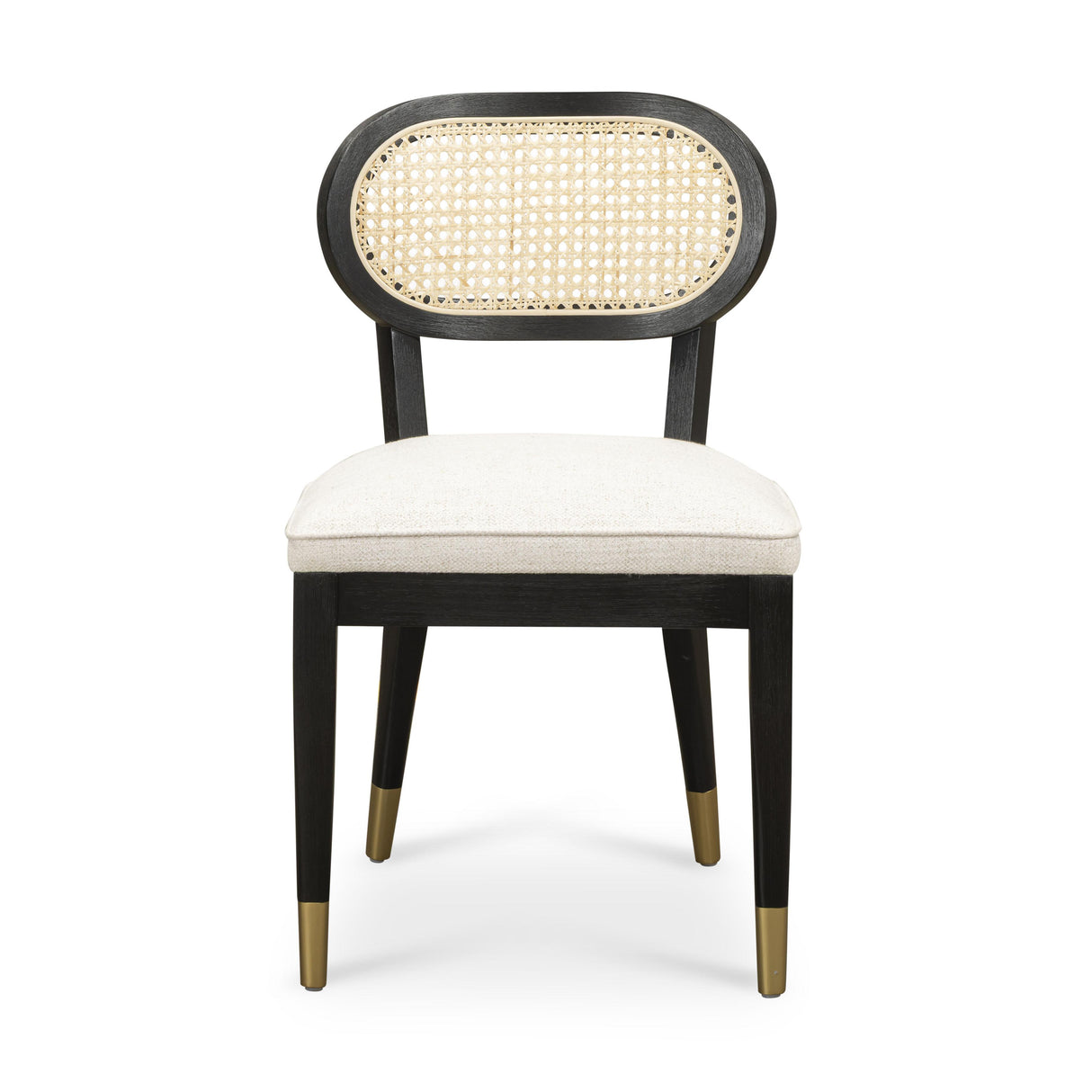 Cosette Black Dining Chair in Cream Performance Linen by TOV Furniture at Eve Furniture