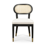 Cosette Black Dining Chair in Cream Performance Linen by TOV Furniture at Eve Furniture