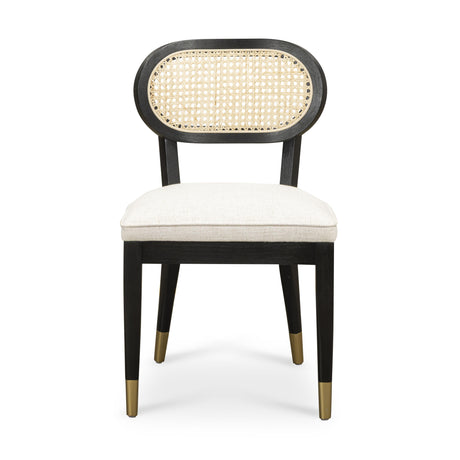 Cosette Black Dining Chair in Cream Performance Linen by TOV Furniture at Eve Furniture