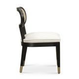 Cosette Black Dining Chair in Cream Performance Linen by TOV Furniture at Eve Furniture