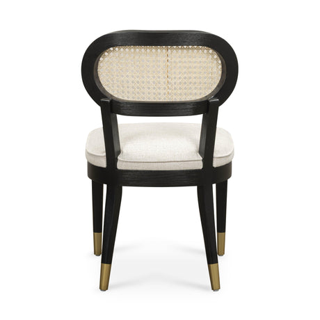 Cosette Black Dining Chair in Cream Performance Linen by TOV Furniture at Eve Furniture