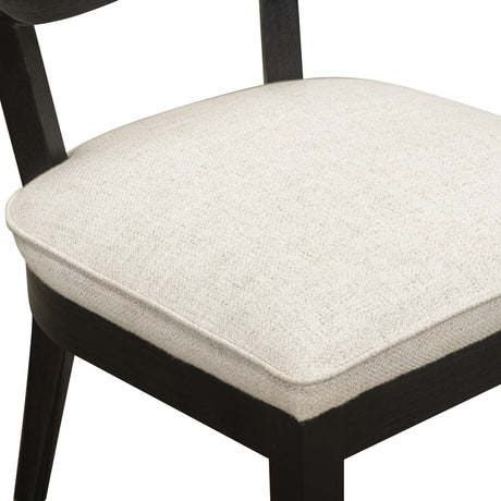 Cosette Black Dining Chair in Cream Performance Linen by TOV Furniture at Eve Furniture