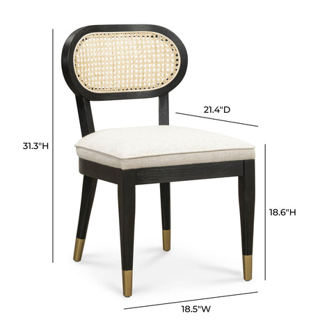 Cosette Black Dining Chair in Cream Performance Linen by TOV Furniture at Eve Furniture