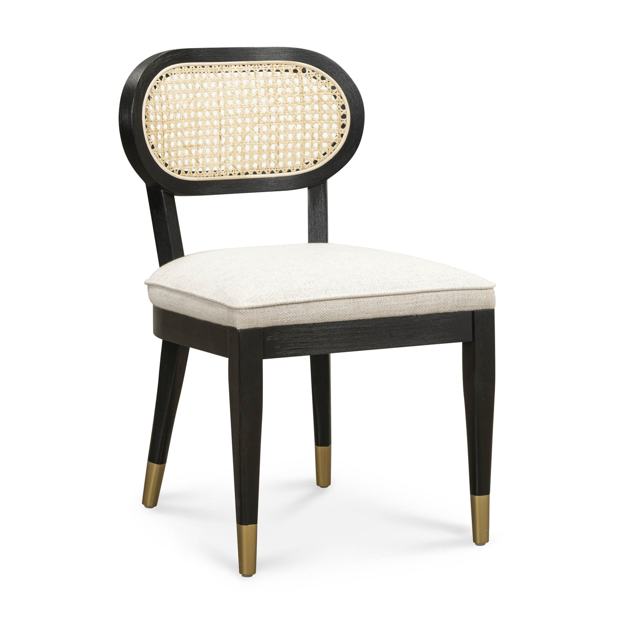 Cosette Black Dining Chair in Cream Performance Linen by TOV Furniture at Eve Furniture