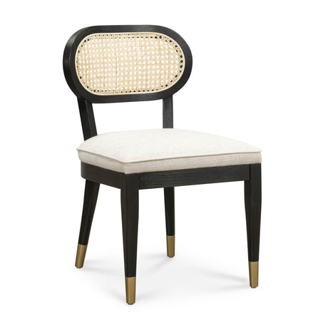 Cosette Black Dining Chair in Cream Performance Linen by TOV Furniture at Eve Furniture