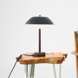 Cosmiclume Black Umbrella Shaped Table Lamp - Walnut - Bronze by Ashcroft Imports at Eve Furniture