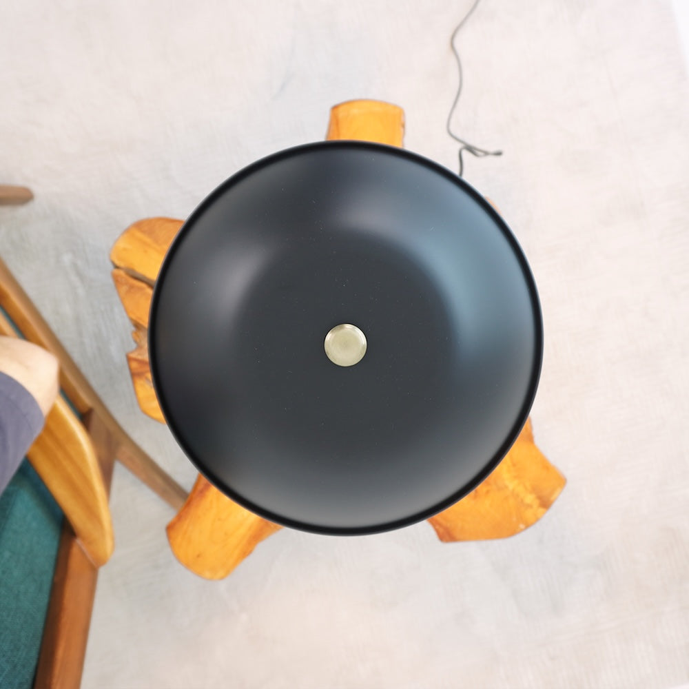 Cosmiclume Black Umbrella Shaped Table Lamp - Walnut - Bronze by Ashcroft Imports at Eve Furniture