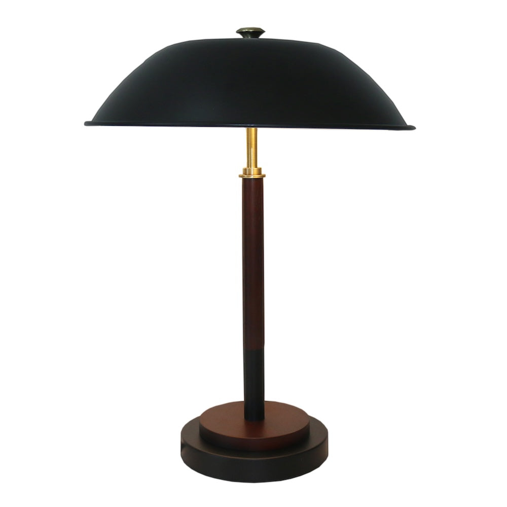 Cosmiclume Black Umbrella Shaped Table Lamp - Walnut - Bronze by Ashcroft Imports at Eve Furniture