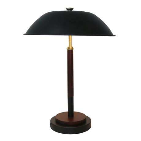 Cosmiclume Black Umbrella Shaped Table Lamp - Walnut - Bronze by Ashcroft Imports at Eve Furniture