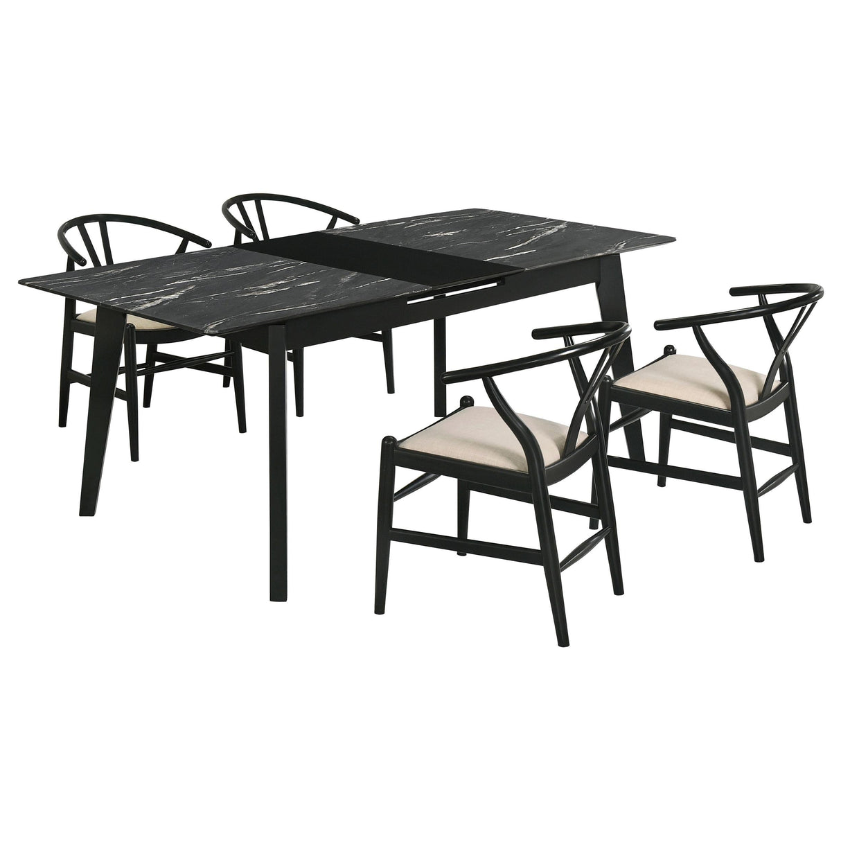 Crestmont Black 5-Piece Dining Set with Extension Leaf by Coaster at Eve Furniture