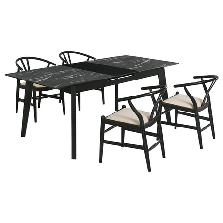 Crestmont Black 5-Piece Dining Set with Extension Leaf by Coaster at Eve Furniture