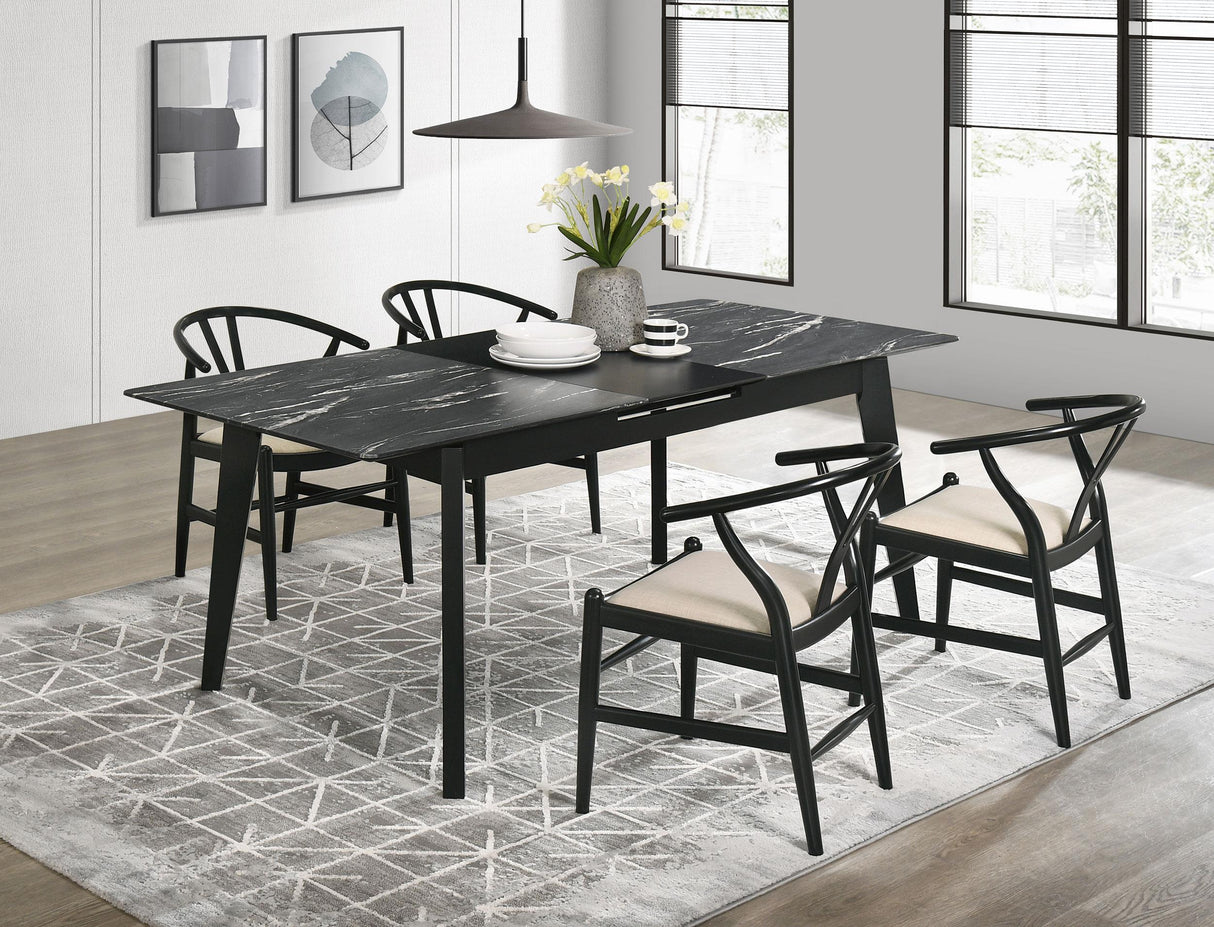 Crestmont Black 5-Piece Dining Set with Extension Leaf by Coaster at Eve Furniture