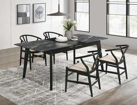 Crestmont Black 5-Piece Dining Set with Extension Leaf by Coaster at Eve Furniture