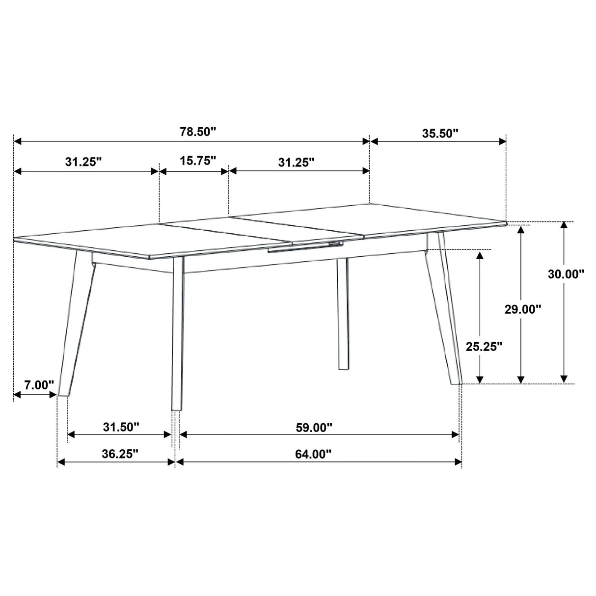 Crestmont Black 7-Piece Dining Set with Extension Leaf by Coaster at Eve Furniture