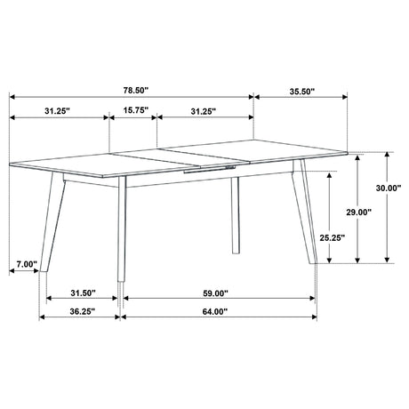 Crestmont Black 7-Piece Dining Set with Extension Leaf by Coaster at Eve Furniture