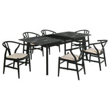 Crestmont Black 7-Piece Dining Set with Extension Leaf by Coaster at Eve Furniture