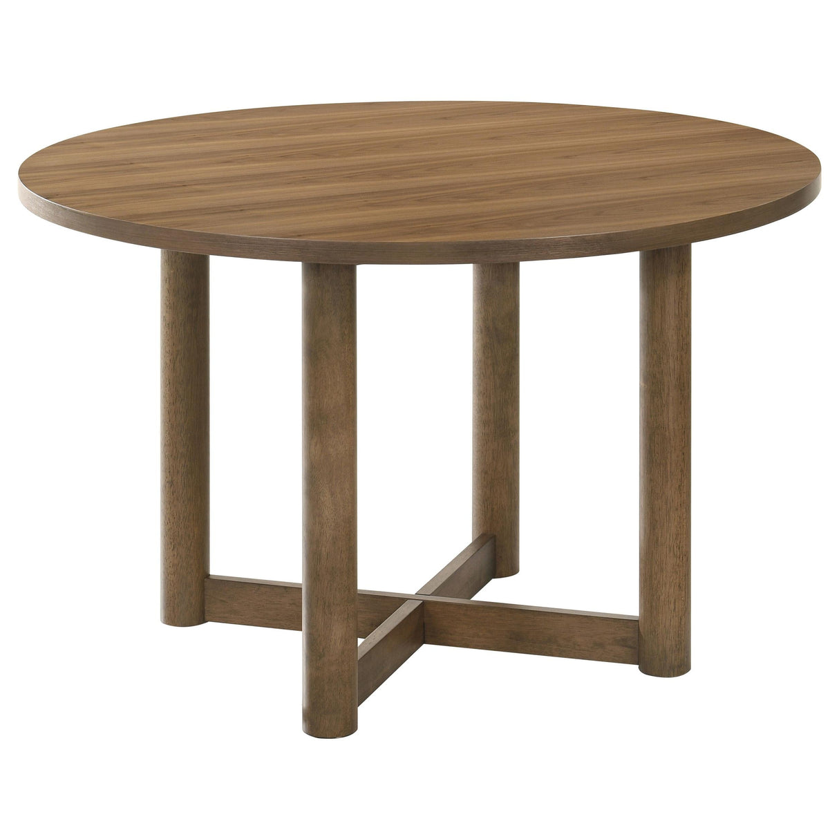 Crestmore Walnut Round Wood Dining Table by Coaster at Eve Furniture
