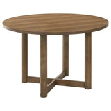 Crestmore Walnut Round Wood Dining Table by Coaster at Eve Furniture
