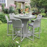 Cyprus Gray Round Bar Table by Furniture of America at Eve Furniture